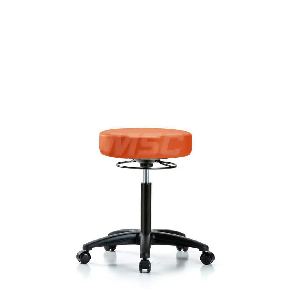 Lab Stool: Vinyl, 25″ Seat Width, 25″ Seat Depth Round Height