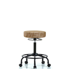 Lab Stool: Vinyl, 25″ Seat Width, 25″ Seat Depth Round Height