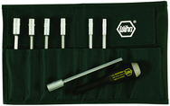 7 Piece - 5; 5.5; 6; 7; 8; 9 & 10mm Interchangeable Metric Nut Driver Blade Set in Canvas Pouch - A1 Tooling