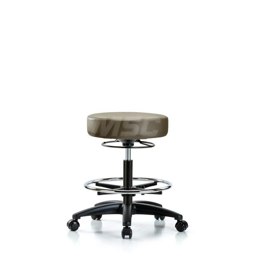 Lab Stool: Vinyl, 25″ Seat Width, 25″ Seat Depth Round Height