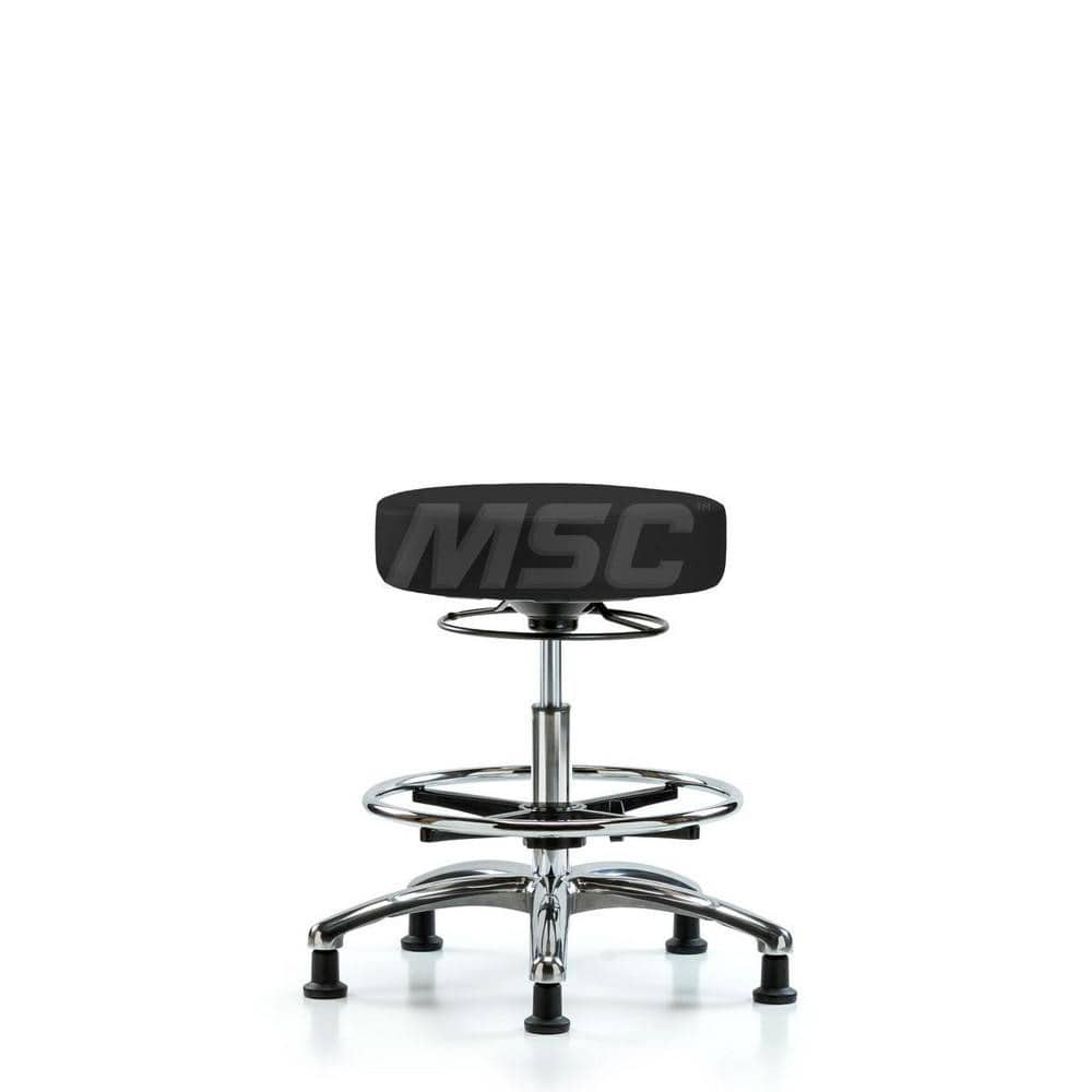 Lab Stool: Vinyl, 25″ Seat Width, 25″ Seat Depth Round Height