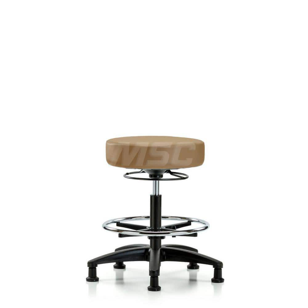 Lab Stool: Vinyl, 25″ Seat Width, 25″ Seat Depth Round Height