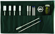 11 Piece - ESD Safe Interchangeable Blade Set - #10895 - Slotted 3.0-6.0; Phillips #0-2 & Inch 3/16-1/2" Nut Drivers In Canvas Pouch - A1 Tooling