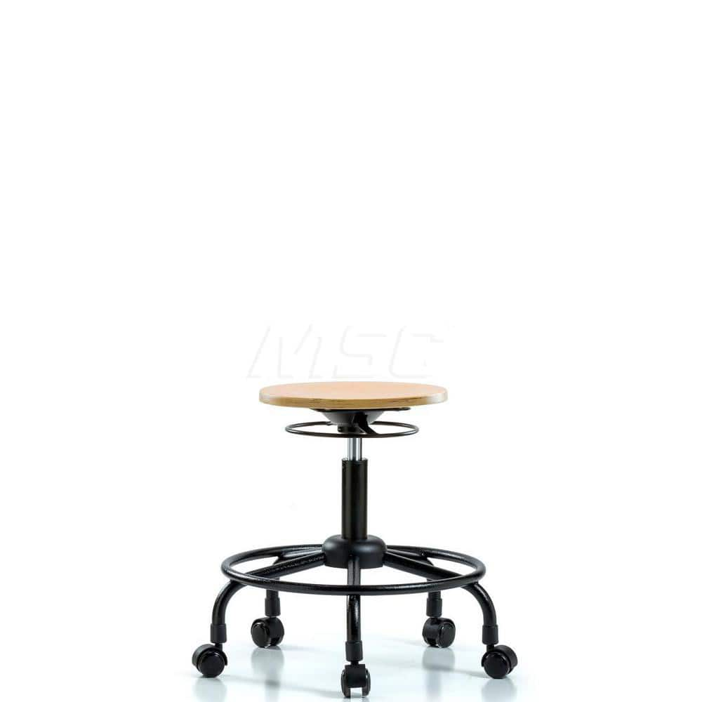 Adjustable Height Swivel Stool: Wood, 25″ Seat Width, 25″ Seat Depth Round Height