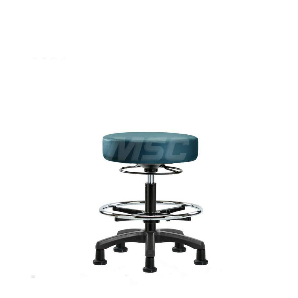 Lab Stool: Vinyl, 25″ Seat Width, 25″ Seat Depth Round Height