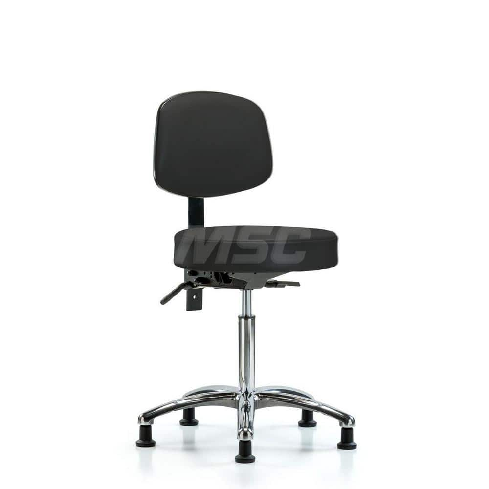 Lab Stool: Vinyl, 25″ Seat Width, 25″ Seat Depth Round Height