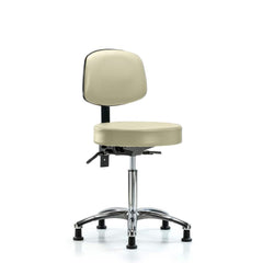 Lab Stool: Vinyl, 25″ Seat Width, 25″ Seat Depth Round Height