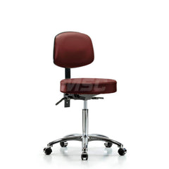 Lab Stool: Vinyl, 25″ Seat Width, 25″ Seat Depth Round Height