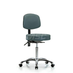 Lab Stool: Vinyl, 25″ Seat Width, 25″ Seat Depth Round Height