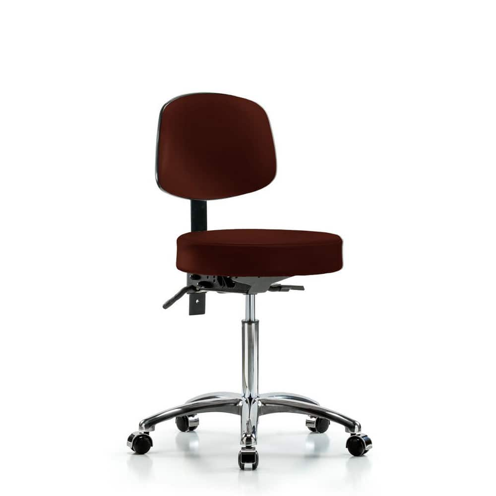 Lab Stool: Vinyl, 25″ Seat Width, 25″ Seat Depth Round Height