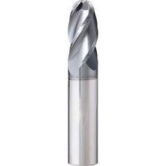 Ball End Mill: 0.875″ Dia, 1.5″ LOC, 4 Flute, Solid Carbide 4″ OAL, 7/8″ Shank Dia, 35 ° Helix, AlCrN Coated, Single End, Series SAPB