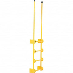 Steel Wall Mounted Ladder: 113-1/2″ High, 6 Steps, 300 lb Capacity 20-7/16″ Base Width