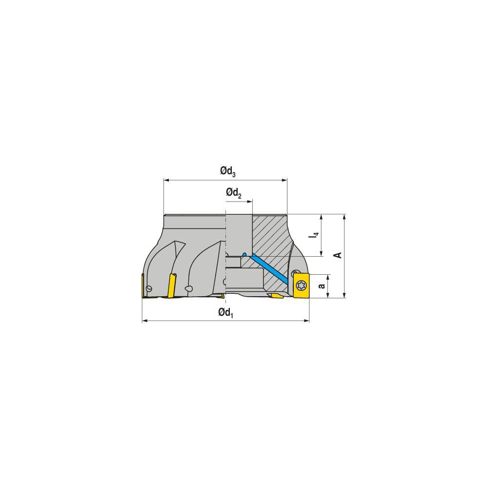 Indexable Square-Shoulder Face Mill:  A241.40.R.04-15,  16.0000″ Arbor Hole Dia, Uses  4,  LD.. 1504.. Inserts,  Through Coolant,  Series  A241-15