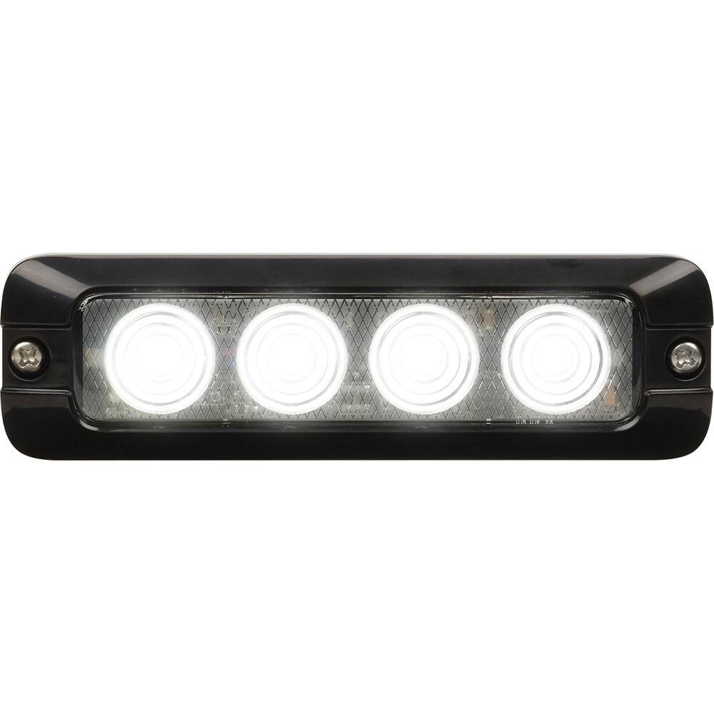 Federal Signal Corp - Emergency Light Assemblies; Type: Warning ; Flash Rate: Variable ; Mount: Surface ; Color: Black; White ; Power Source: 12 Volt DC ; Overall Height (Decimal Inch): 1.2800 - Exact Industrial Supply