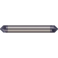 Micro 100 - 1/2" Diam 90°/90° 6-Flute Double End Solid Carbide Chamfer Mill - Exact Industrial Supply