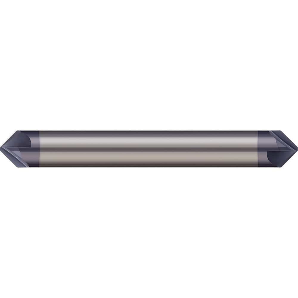 Micro 100 - 5/16" Diam 100°/80° 6-Flute Double End Solid Carbide Chamfer Mill - Exact Industrial Supply