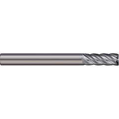 Corner Radius End Mill: 5/16″ Dia, 1/2″ LOC, 0.02″ Radius, 5 Flutes, Solid Carbide 2-1/2″ OAL, 5/16″ Shank Dia, 38 ° Helix, Bright/Uncoated, Corner Radius End