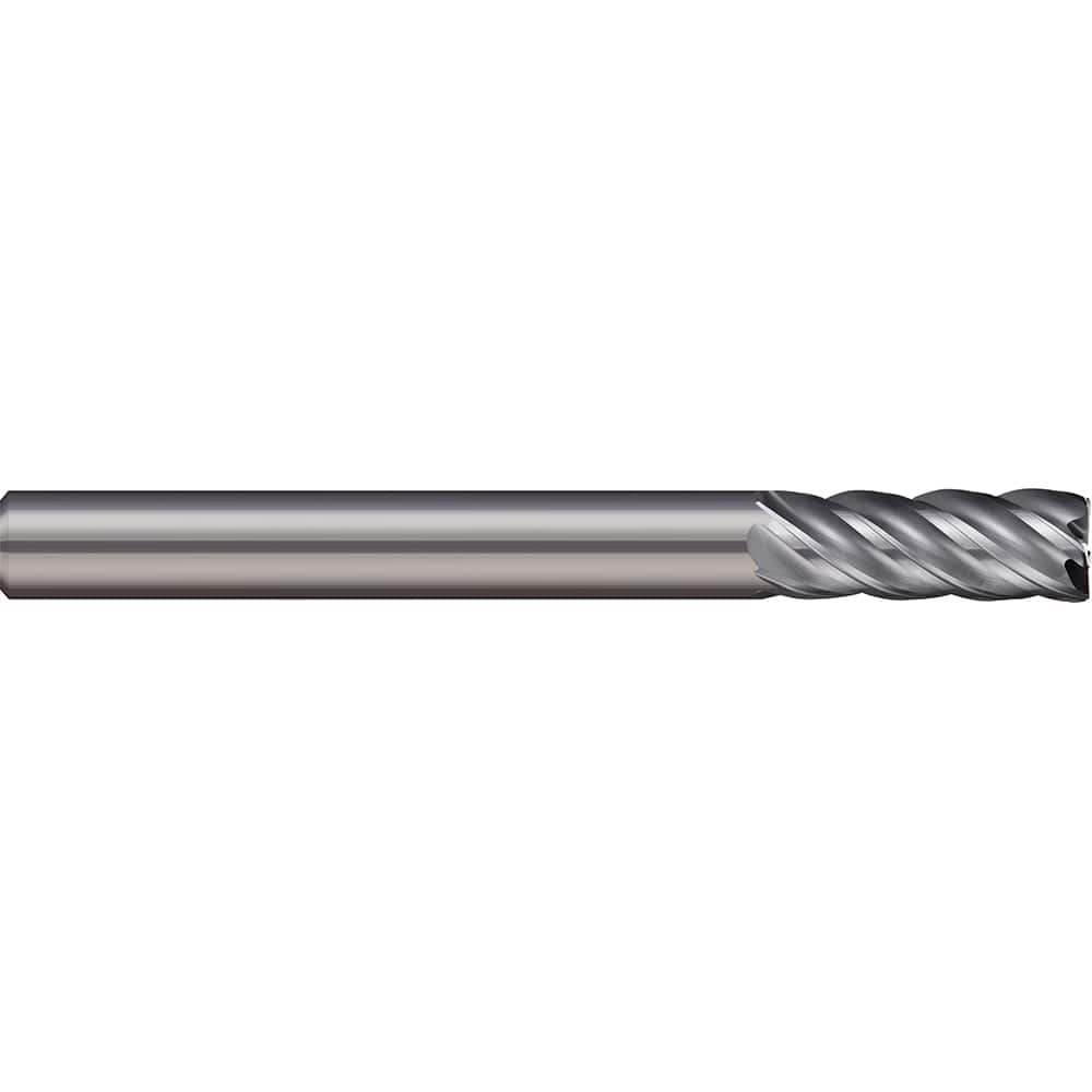 Corner Radius End Mill: 3/4″ Dia, 1-1/2″ LOC, 1/8″ Radius, 5 Flutes, Solid Carbide 4″ OAL, 3/4″ Shank Dia, 38 ° Helix, Bright/Uncoated, Corner Radius End