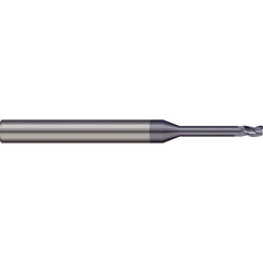 Corner Radius End Mill: 0.0781″ Dia, 0.117″ LOC, 0.01″ Radius, 2 Flutes, Solid Carbide 1-1/2″ OAL, 1/8″ Shank Dia, 20 ° Helix, nACRo Coated, Corner Radius End