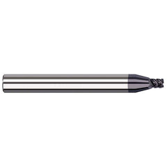 Corner Radius End Mill: 3/16″ Dia, 0.285″ LOC, 0.03″ Radius, 7 Flutes, Solid Carbide 2″ OAL, 3/16″ Shank Dia, 41 ° Helix, AlTiN Coated, Corner Radius End