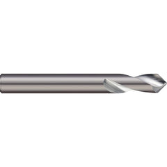 Micro 100 - 1" Body Diam, 100°, 2-1/2" OAL, 2-Flute Solid Carbide Spotting Drill - Exact Industrial Supply