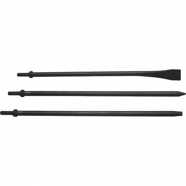 Mayhew - 1-1/8" Head Width, 18" OAL, Long Punch & Scraper Set - Round Drive, Round Shank, Steel - A1 Tooling