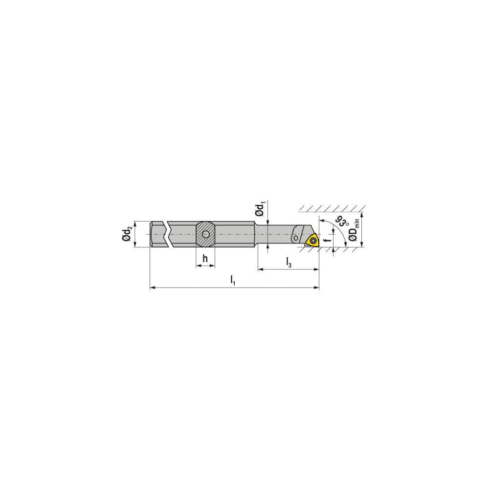 Indexable Boring Bar:  E-A0508H SWUCL 02,  5.80 mm Min Bore,  8.00 mm Shank Dia,  93.00&deg N/A Solid Carbide 100.0000″ OAL,  Screw Clamping,