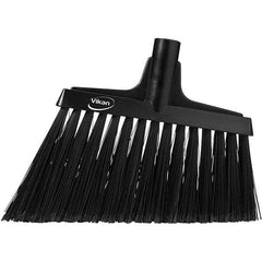 Vikan - 11-1/2" Wide, Black Polyester Bristles, Angled Broom - Flagged, Water Resistant - A1 Tooling