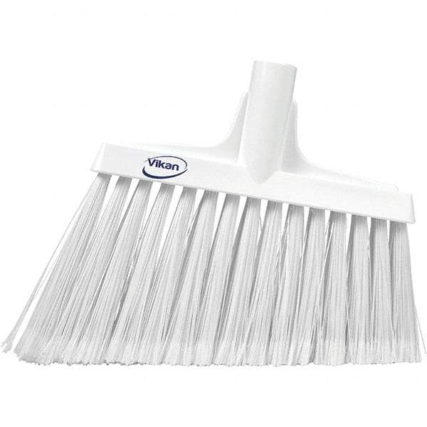 Vikan - 11-1/2" Wide, White Polyester Bristles, Angled Broom - Flagged, Water Resistant - A1 Tooling