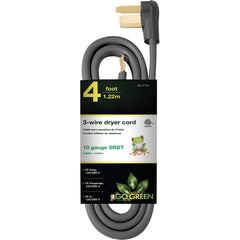 GoGreen Power - Power Cords; Cord Type: Replacement Cord ; Overall Length (Feet): 4 ; Cord Color: Brown ; Amperage: 30 ; Voltage: 250 ; Wire Gauge/Number of Conductors: 10/3 - Exact Industrial Supply