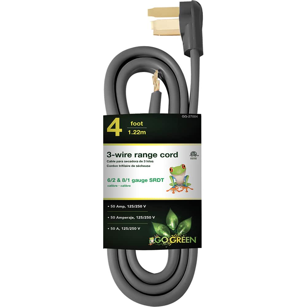 GoGreen Power - Power Cords; Cord Type: Replacement Cord ; Overall Length (Feet): 4 ; Cord Color: Brown ; Amperage: 50 ; Voltage: 250 ; Wire Gauge/Number of Conductors: 6/2 & 8/2