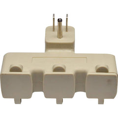 GoGreen Power - Electrical Outlet Adapters; Adapter Type: Wall Tap ; Amperage: 15 ; Voltage: 125 ; Number of Outlets: 3 ; Adapter Color: Beige ; Adapter Overall Length (Decimal Inch): 2-1/2 - Exact Industrial Supply