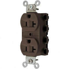 Hubbell Wiring Device-Kellems - 125V 20A NEMA 5-20R Specification Grade Brown Straight Blade Duplex Receptacle - A1 Tooling