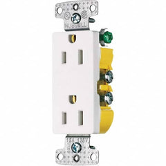 Hubbell Wiring Device-Kellems - 125V 15A NEMA 5-15R Residential Grade White Straight Blade Duplex Receptacle - A1 Tooling