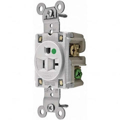 Hubbell Wiring Device-Kellems - 125V 20A NEMA 5-20R Hospital Grade White Straight Blade Single Receptacle - A1 Tooling