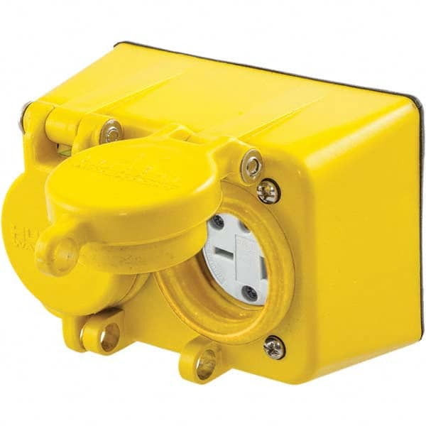 Hubbell Wiring Device-Kellems - 250 VAC 20A NEMA 6-20R Industrial Grade Yellow Straight Blade Duplex Receptacle - A1 Tooling