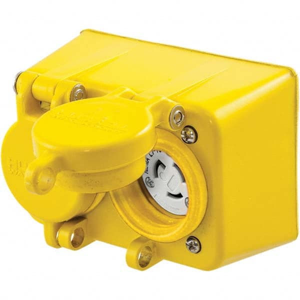 Hubbell Wiring Device-Kellems - 277 VAC 15A NEMA 7-15R Industrial Grade Yellow Straight Blade Duplex Receptacle - A1 Tooling