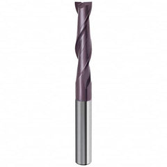 Guhring - 1/2", 2" LOC, 1/2" Shank Diam, 4" OAL, 2 Flute Solid Carbide Square End Mill - A1 Tooling