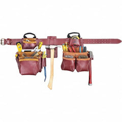 Tool Aprons & Tool Belts; Minimum Waist Size: 29; Maximum Waist Size: 42; Material: Leather; Number of Pockets: 19; Color: Brown; Specific Material: Heavy-Duty Top Grain Leather; Minimum Order Quantity: Leather; Color: Brown; Minimum Waist Size: 29; Mater