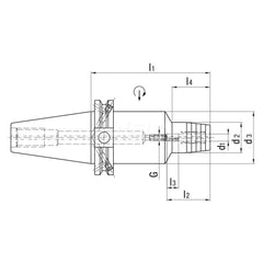 Hydraulic Tool Chuck: CAT50, CAT50, Taper Shank 101 mm Projection, 37.6 mm Nose Dia, 49 mm Clamp Depth, 25,000 RPM, Through Coolant