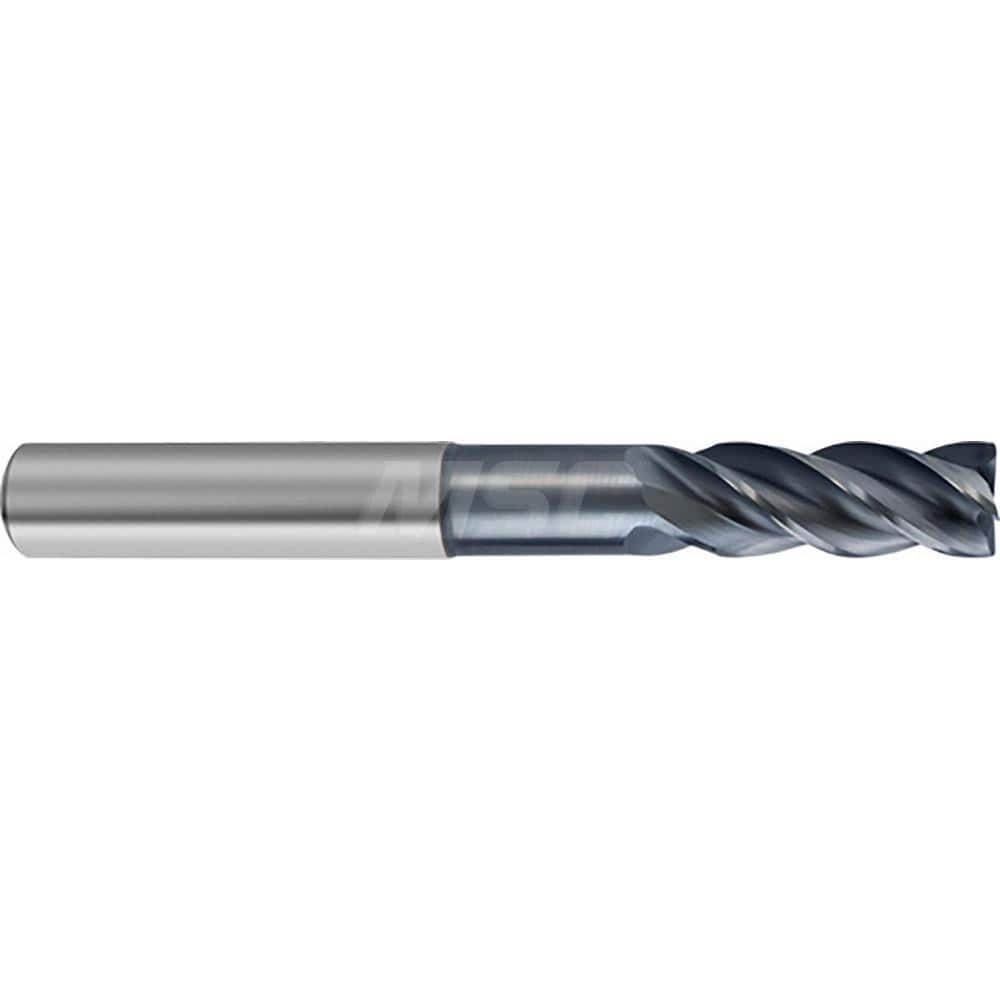 Square End Mill: 3/4'' Dia, 1-5/8'' LOC, 3/4'' Shank Dia, 5'' OAL, 4 Flutes, Solid Carbide Single End, AlCrN Finish, Helical Flute, Variable Helix, Centercutting, RH Cut, RH Flute, Series 6485