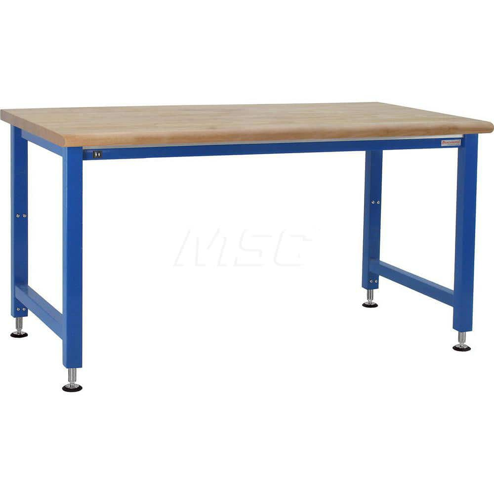 Stationary Work Bench: 36″ Wide, 30″ Deep, 42″ High, Light Blue 1,000 lb Capacity