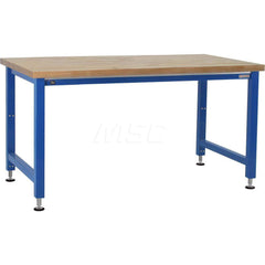 Stationary Work Bench: 96″ Wide, 30″ Deep, 42″ High, Light Blue 1,000 lb Capacity