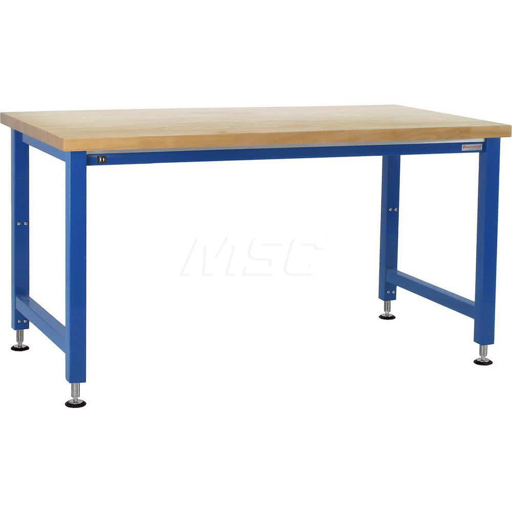 Stationary Work Bench: 72″ Wide, 24″ Deep, 42″ High, Light Blue 1,000 lb Capacity