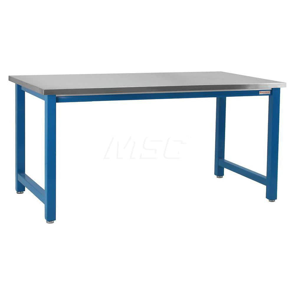 Stationary Work Bench: 30″ Wide, 30″ Deep, 34″ High, Light Blue 6,600 lb Capacity