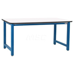 Stationary Work Bench: 30″ Wide, 30″ Deep, 34″ High, Light Blue & White 6,600 lb Capacity