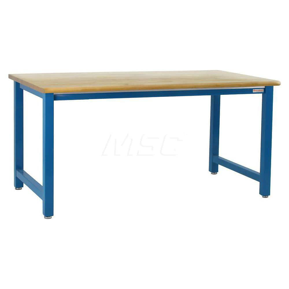 Stationary Work Bench: 60″ Wide, 30″ Deep, 34″ High, Light Blue 6,600 lb Capacity