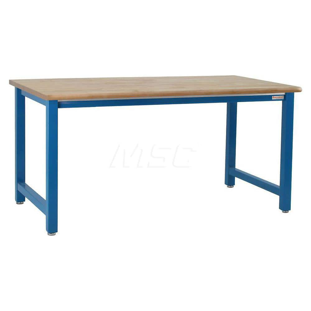 Stationary Work Bench: 60″ Wide, 30″ Deep, 34″ High, Light Blue 6,600 lb Capacity