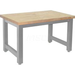 Stationary Work Bench: 96″ Wide, 34″ Deep, 34″ High, Gray 20,000 lb Capacity