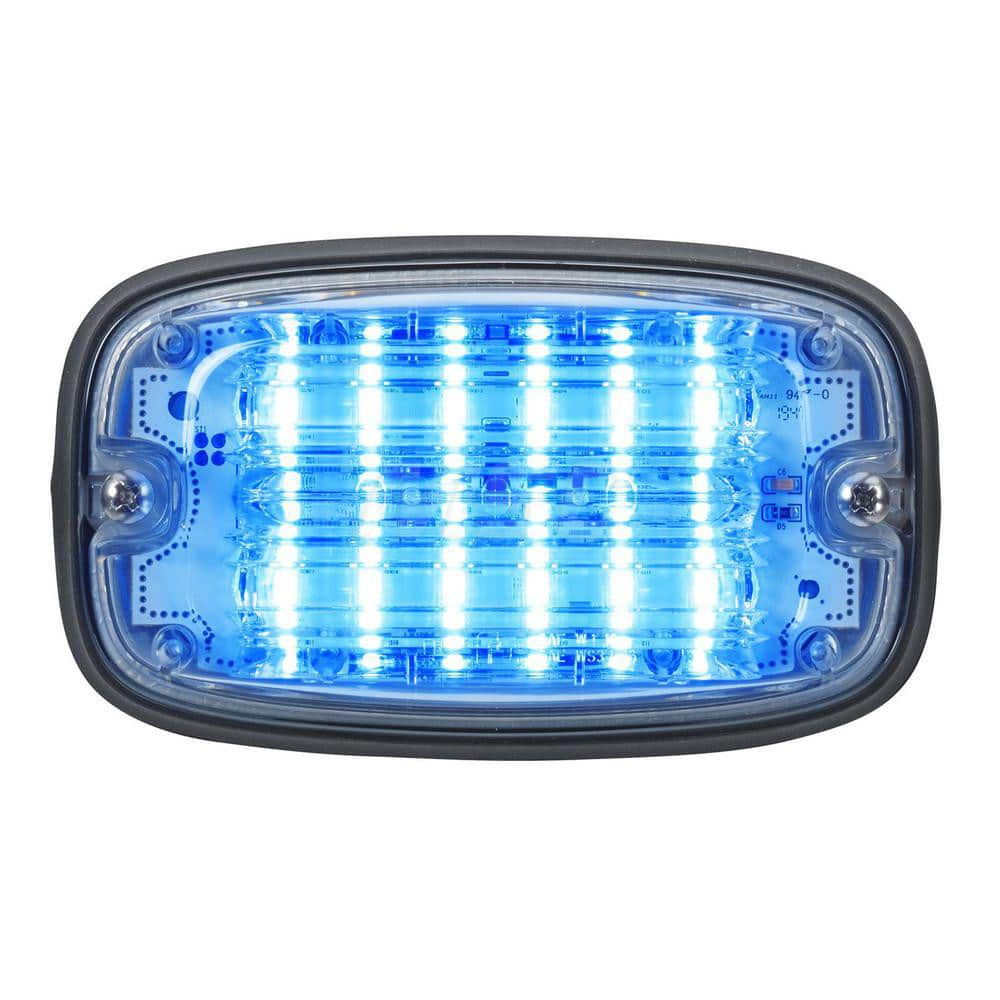 Emergency Light Assemblies; Type: Flashing Led Warning; Flash Rate: Variable; Flash Rate (FPM): 13; Mount: Surface; Color: Blue; Power Source: 12 Volt DC